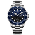 Ocean Series Pro 300m Moon Phase Gradient Wave-textured Dial Diving Watch 43.5mm