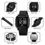 SKMEI 1894 Square Sports Waterproof Student Simple Multifunctional Luminous Watch(Army Green White Machine)
