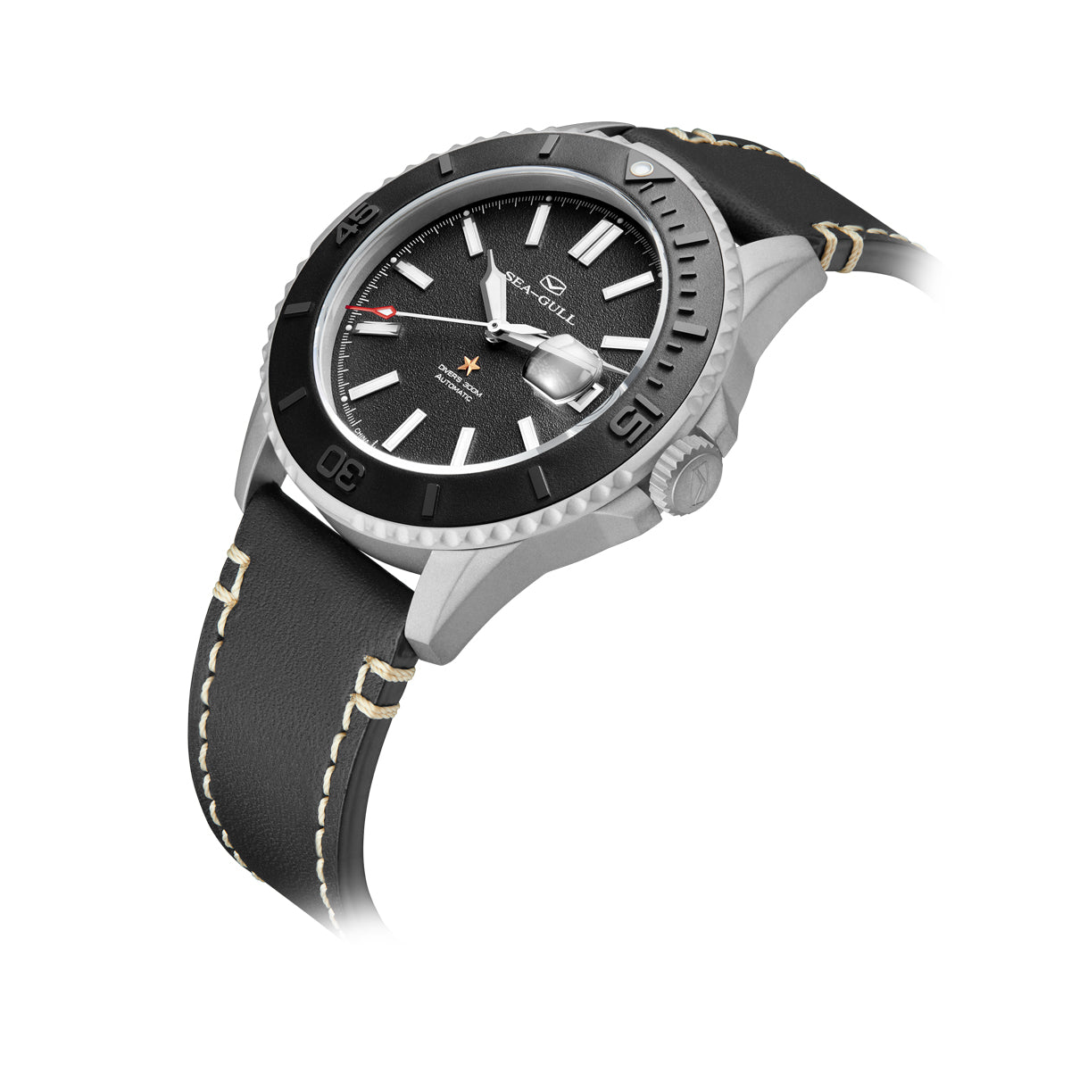 Ocean Series Pro 300m Waterproof Sandblasted Dial 3D Titanium Ceramic Bezel Diving Watch 43.5mm