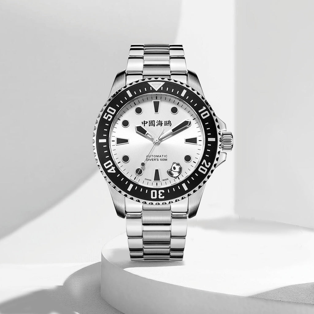 Ocean Series 100m Waterproof Rolling Panda Diver Watch 44.5mm