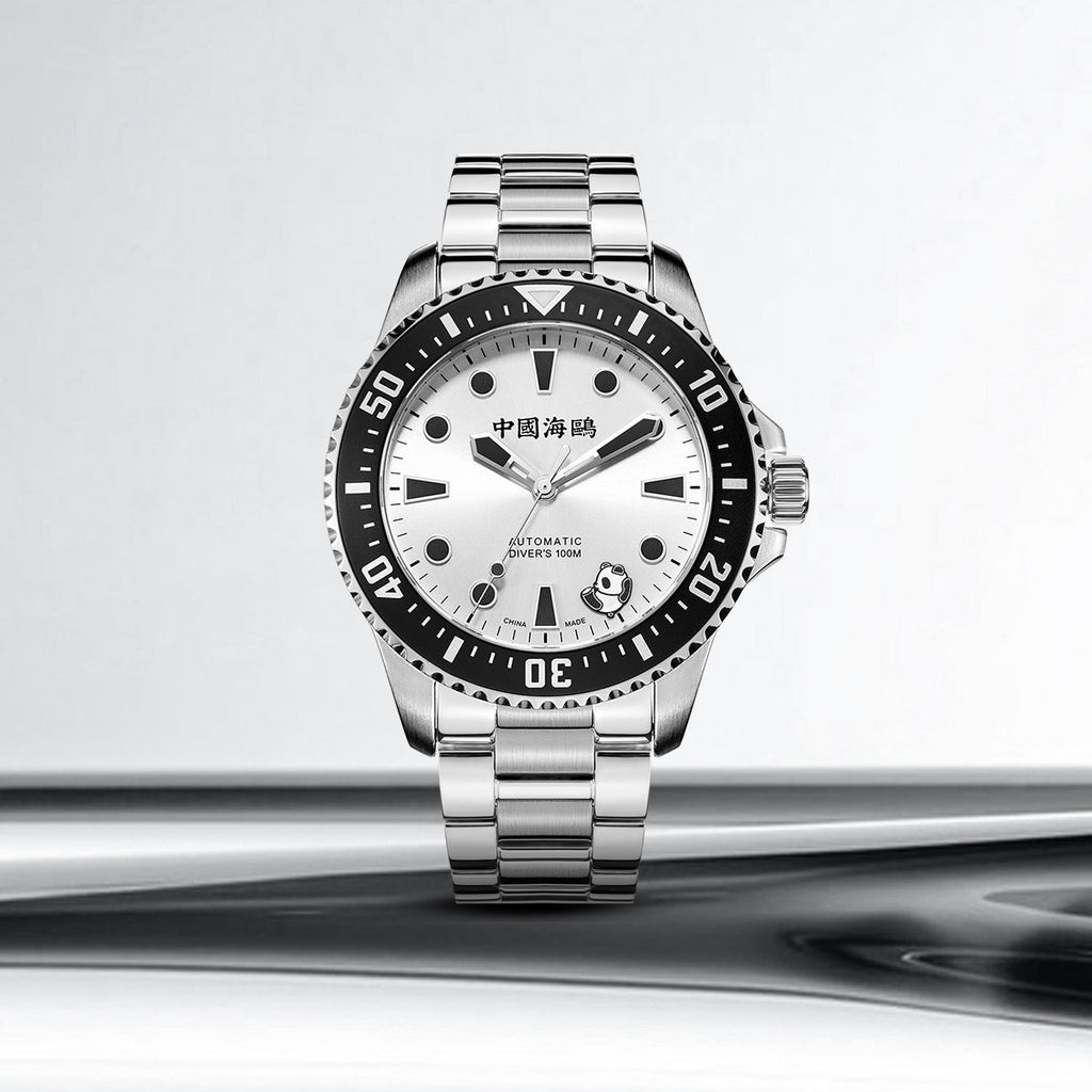 Ocean Series 100m Waterproof Rolling Panda Diver Watch 44.5mm