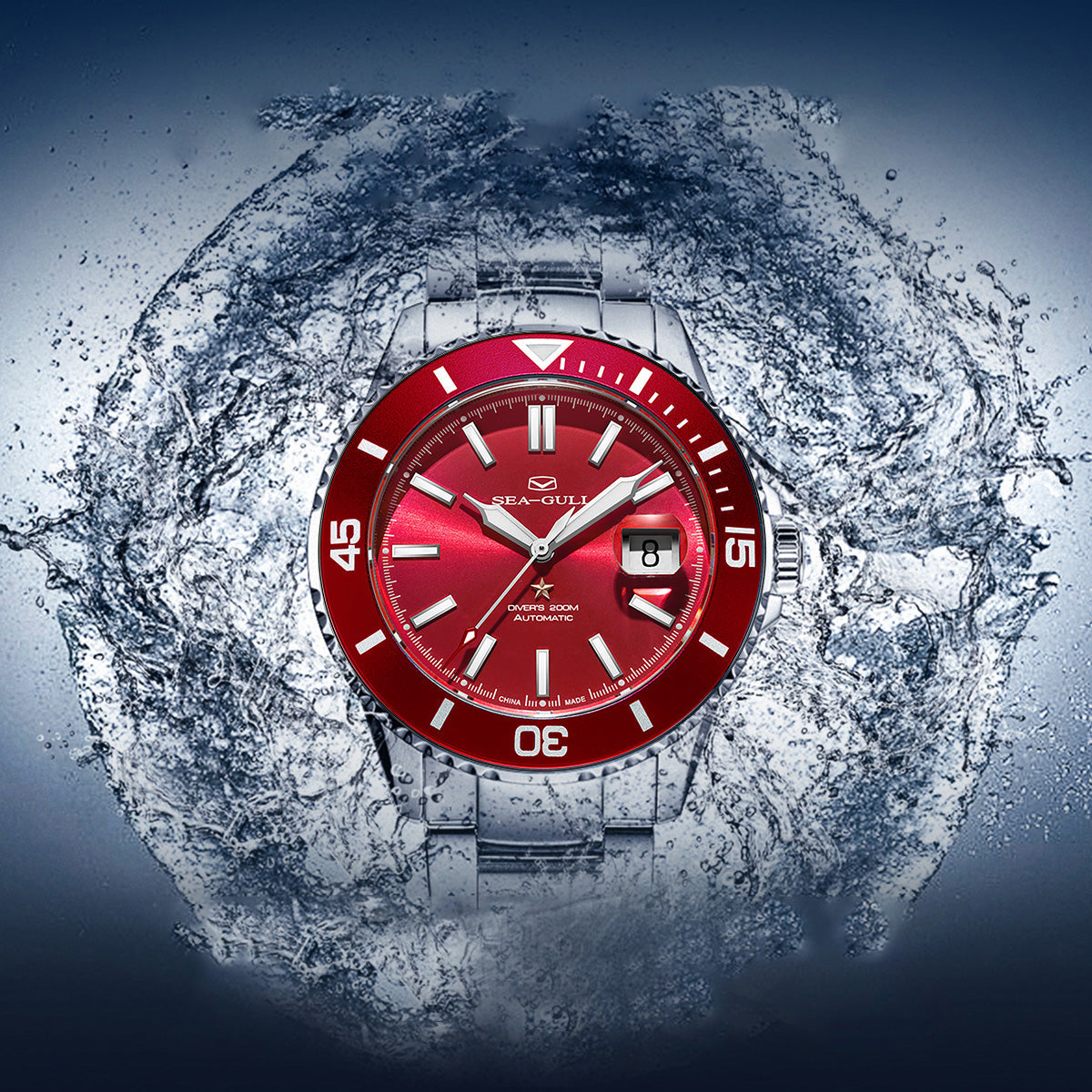 Ocean Series 200m Waterproof Engraved Caseback Diving Watch 44mm