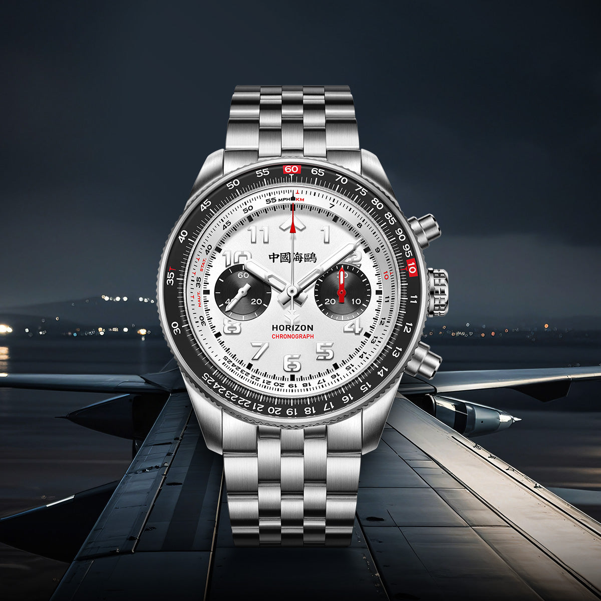 Aviation Series Tachymeter Chronograph Titanium Alloy Watch 43mm