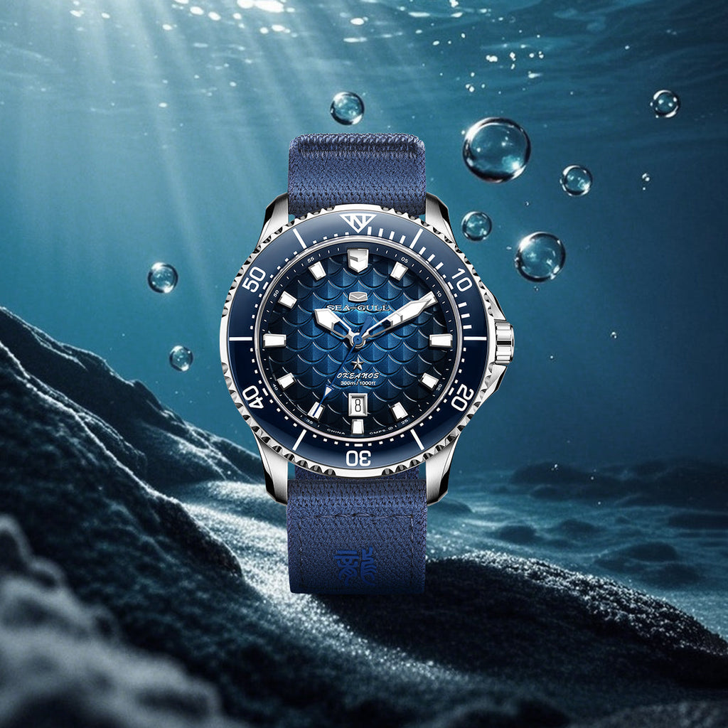 Ocean Series Pro "Dragon Kings of the Four Seas" Dragon-scale Dial 300m Waterproof Diving Watch 44mm
